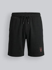 Boys Black Cotton Drawstring Casual Shorts