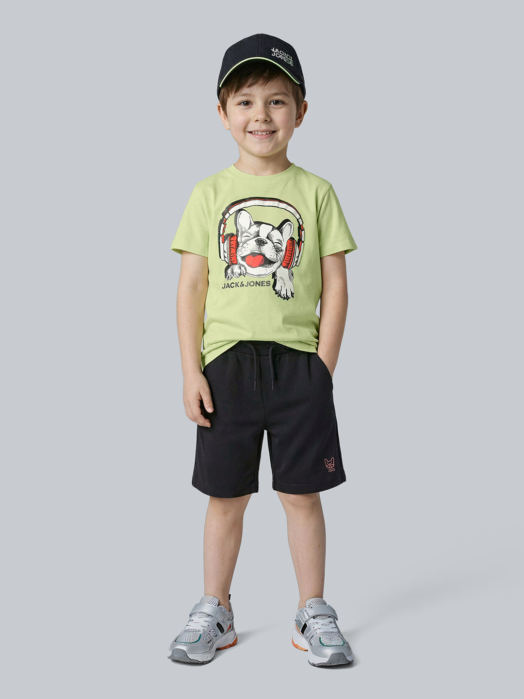 Boys Black Cotton Drawstring Casual Shorts