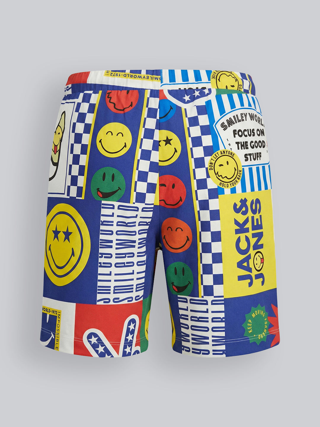 Boys Cotton Smiley Print Drawstring Casual Shorts