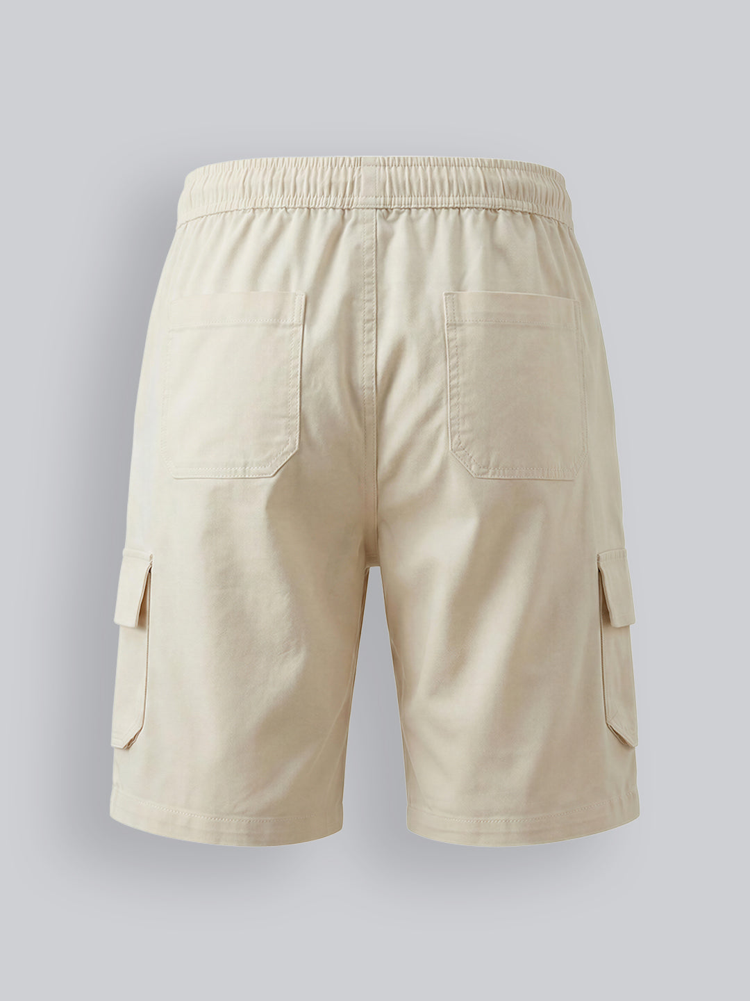 Boys Off White Cotton Cargo Shorts with 4 Pockets