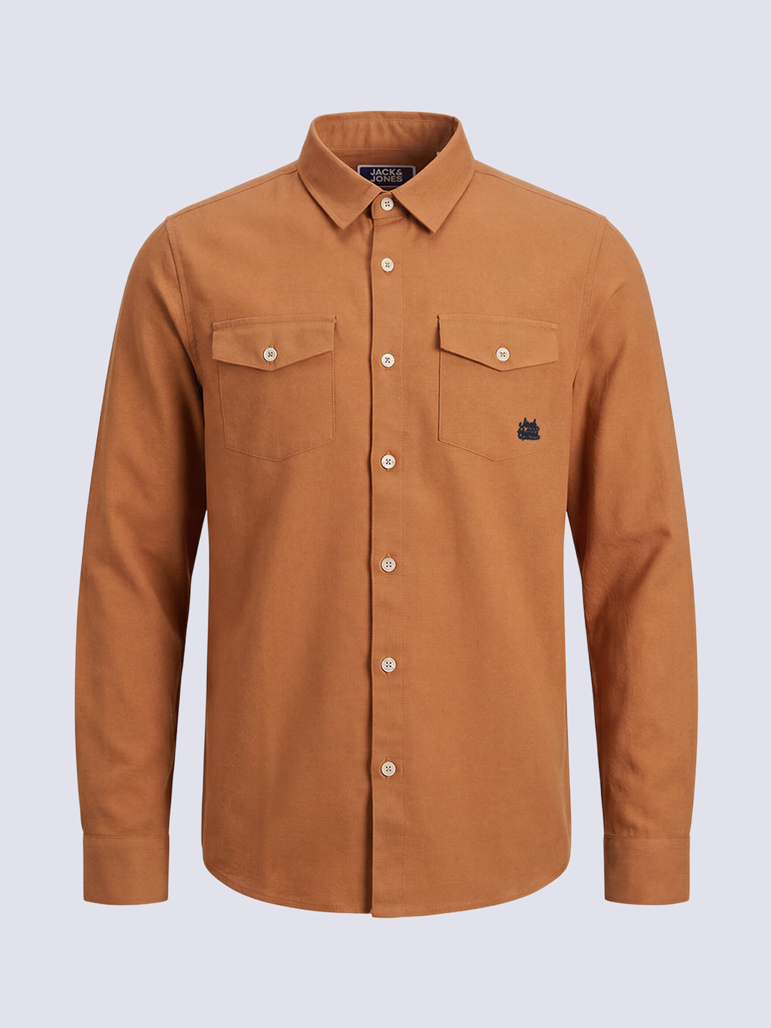 Boys Orange Linen Blend Regular Fit Casual Shirt