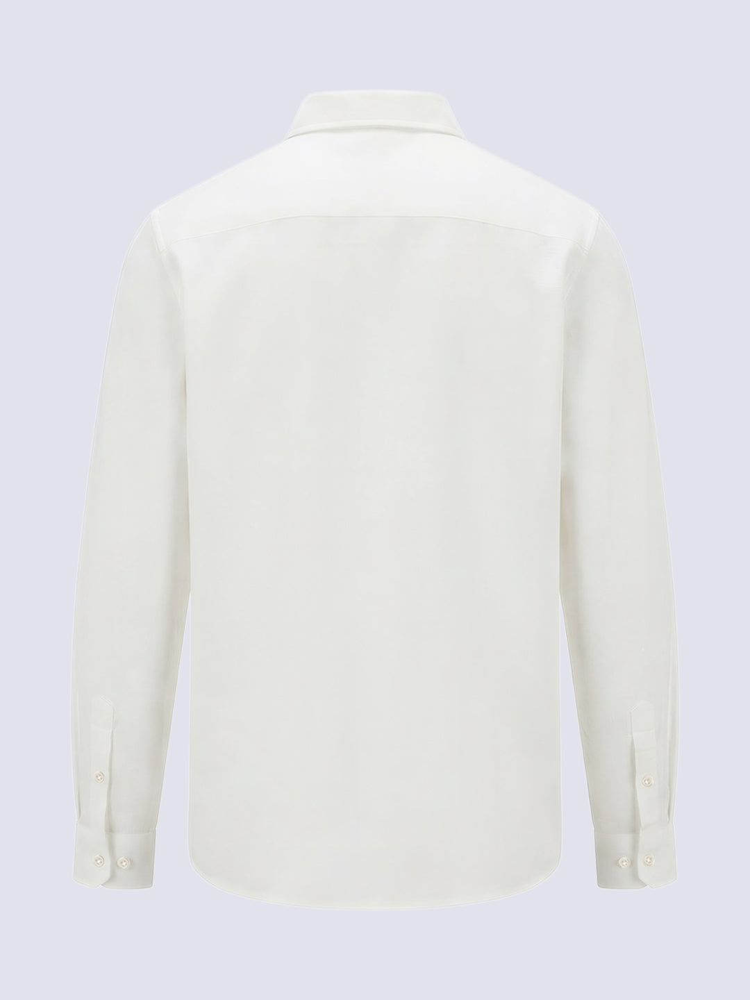Boys Off White Linen Blend Regular Fit Casual Shirt
