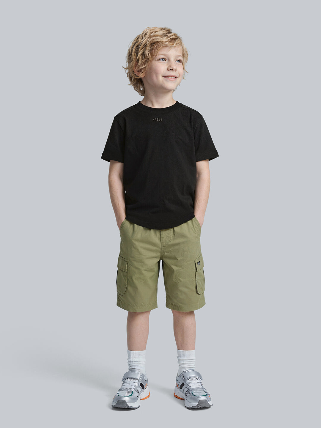 Boys Cotton Lycra Logo Print Oversized T-Shirt