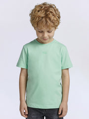 Boys Green Oversized Crew Neck Casual T-Shirt