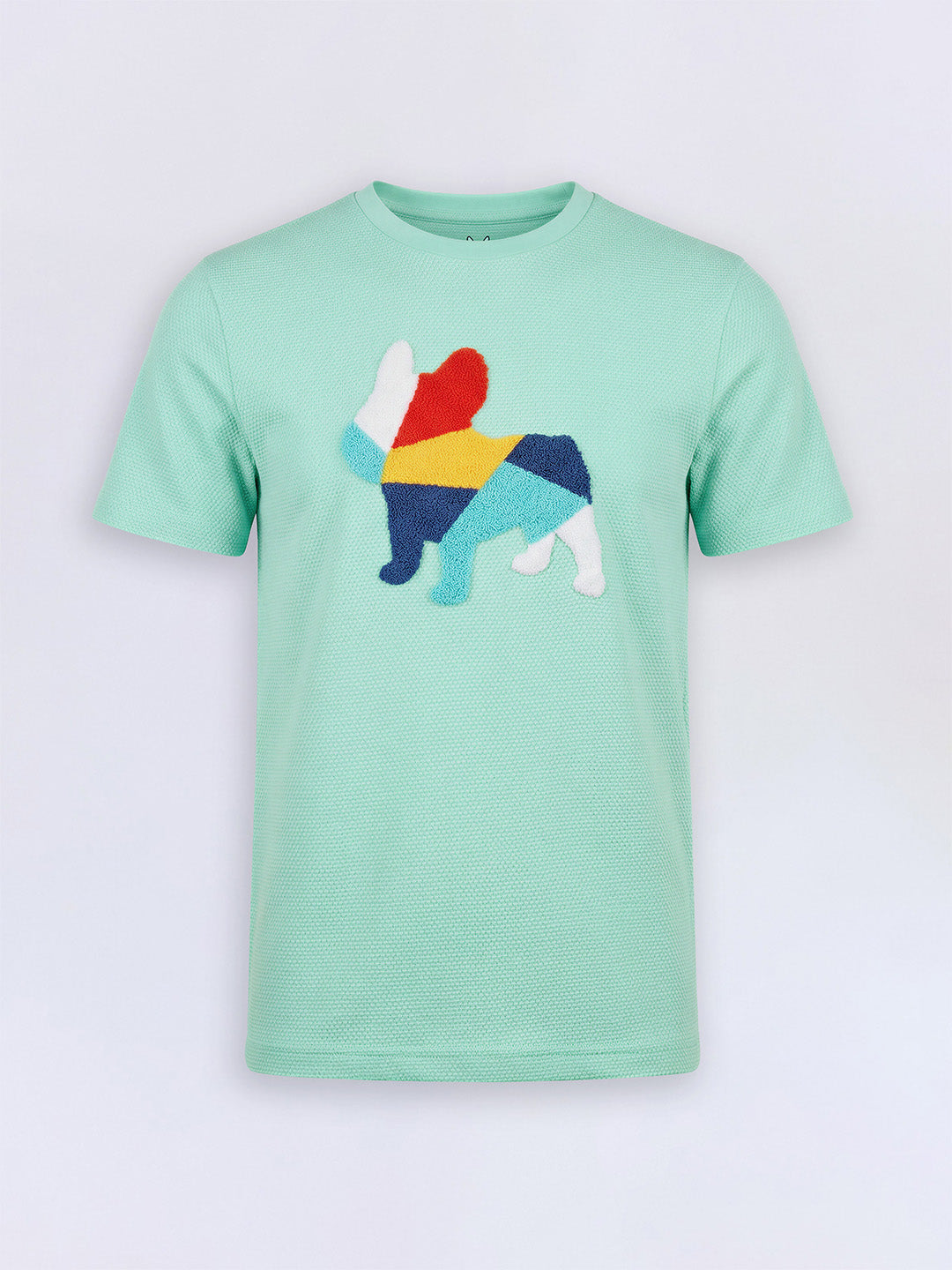 Boys Beveled Glass Mint Green Dog Graphic Cotton T-Shirt