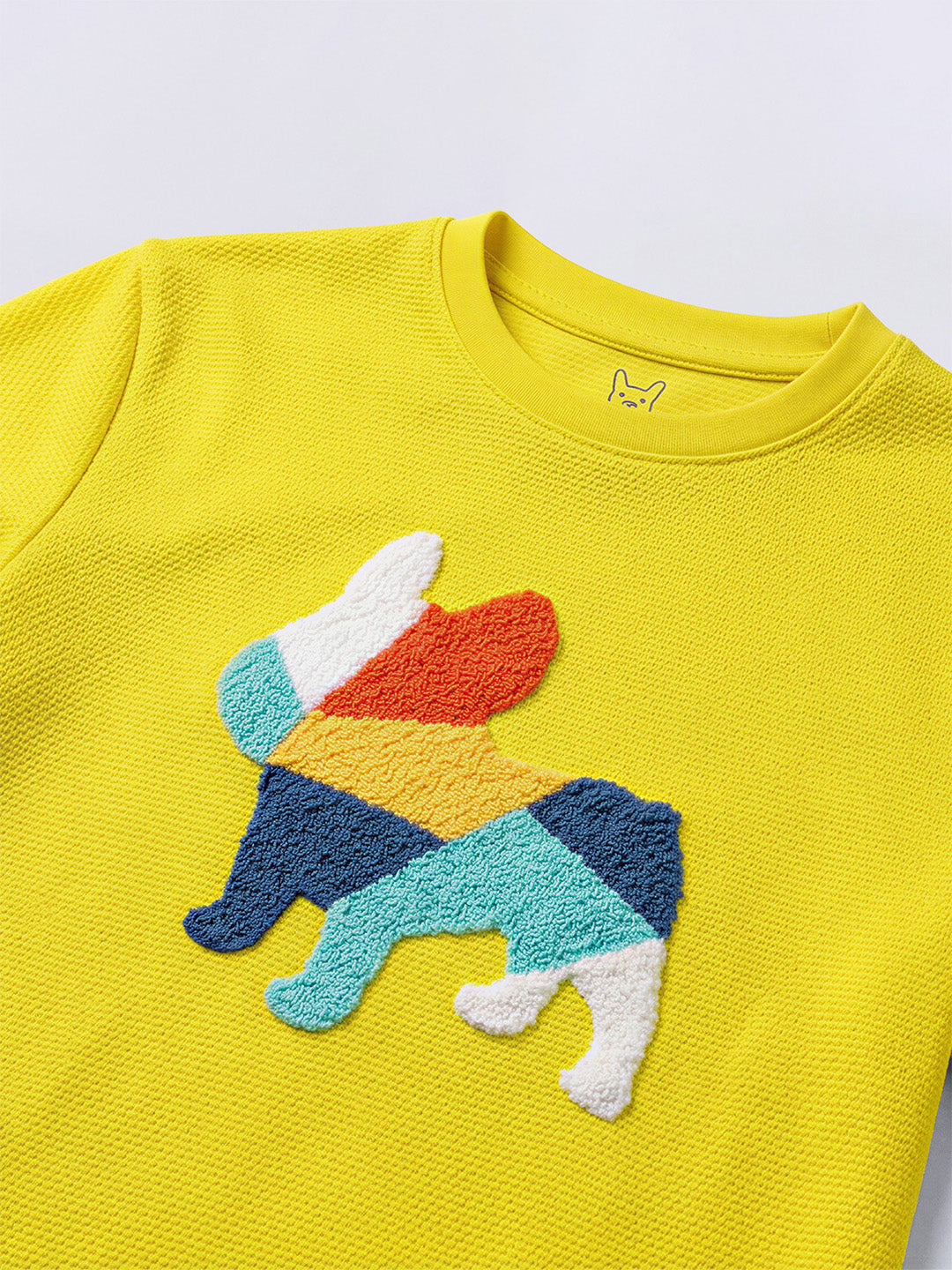 Boys Vibrant Yellow Dog Graphic Cotton T-Shirt