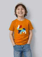 Boys Cotton Embroidered Graphic Crew Neck T-Shirt