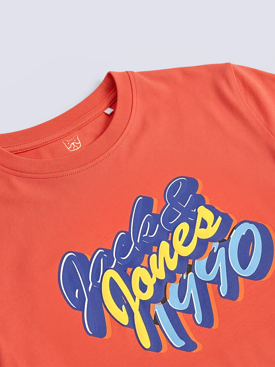 Boys Red Graphic Print Cotton Crew Neck T-Shirt