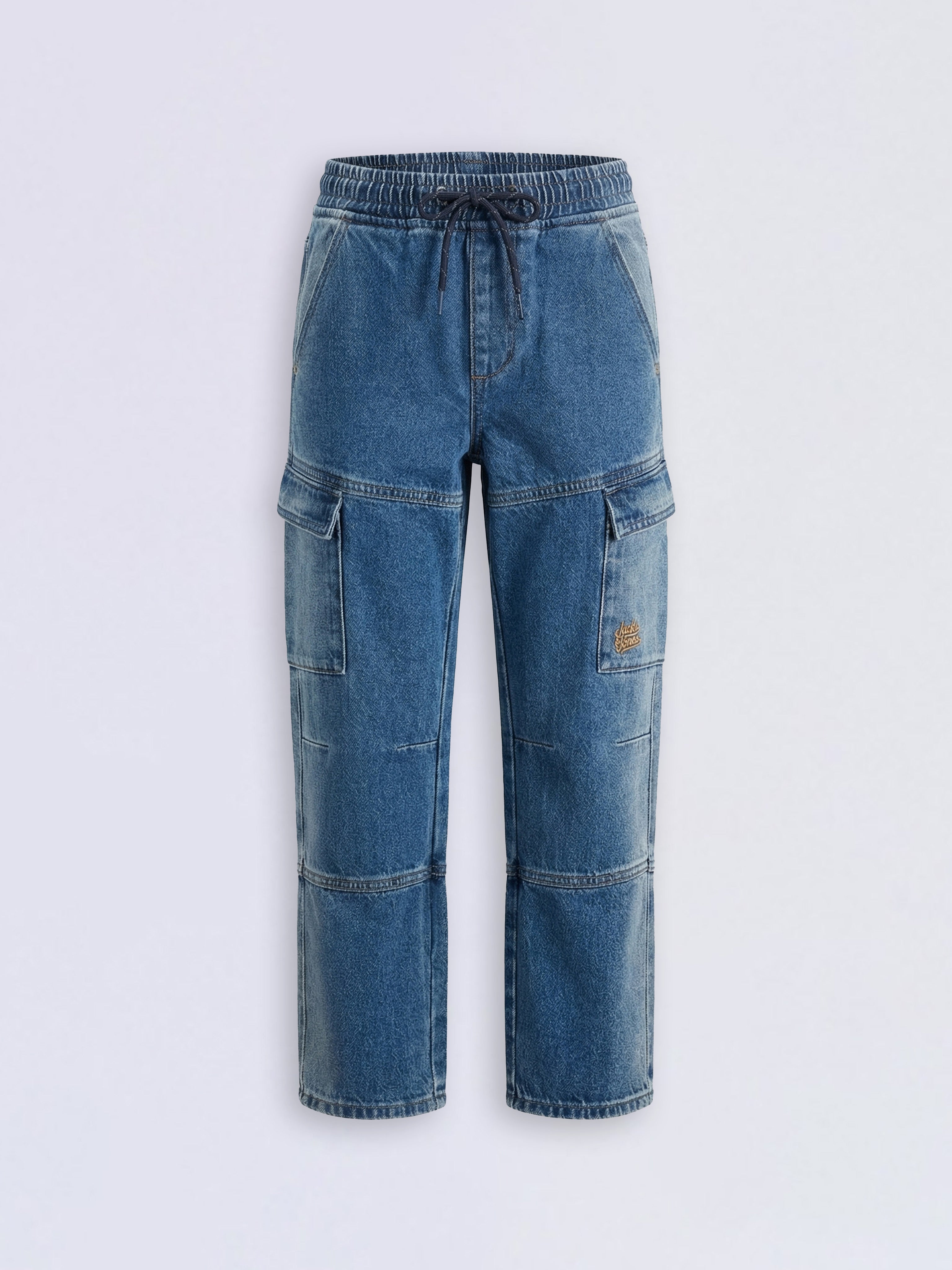 Boys Blue 6 Pocket Regular Fit Cargo Jeans