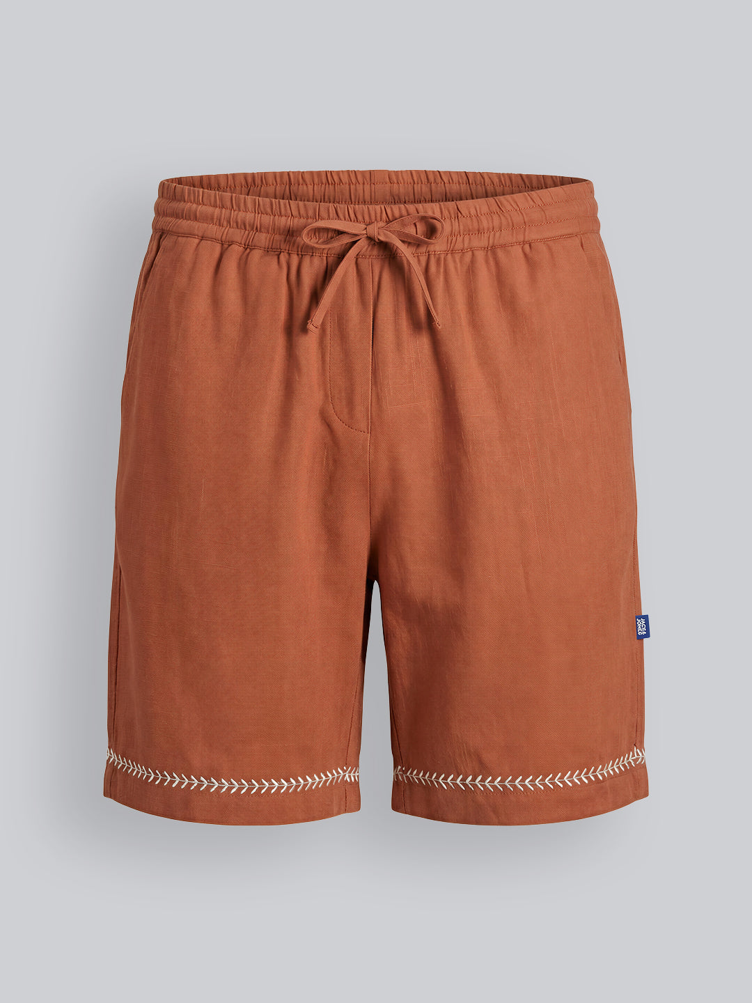 Boys Cotton Embroidered Shorts with Drawstring Waist