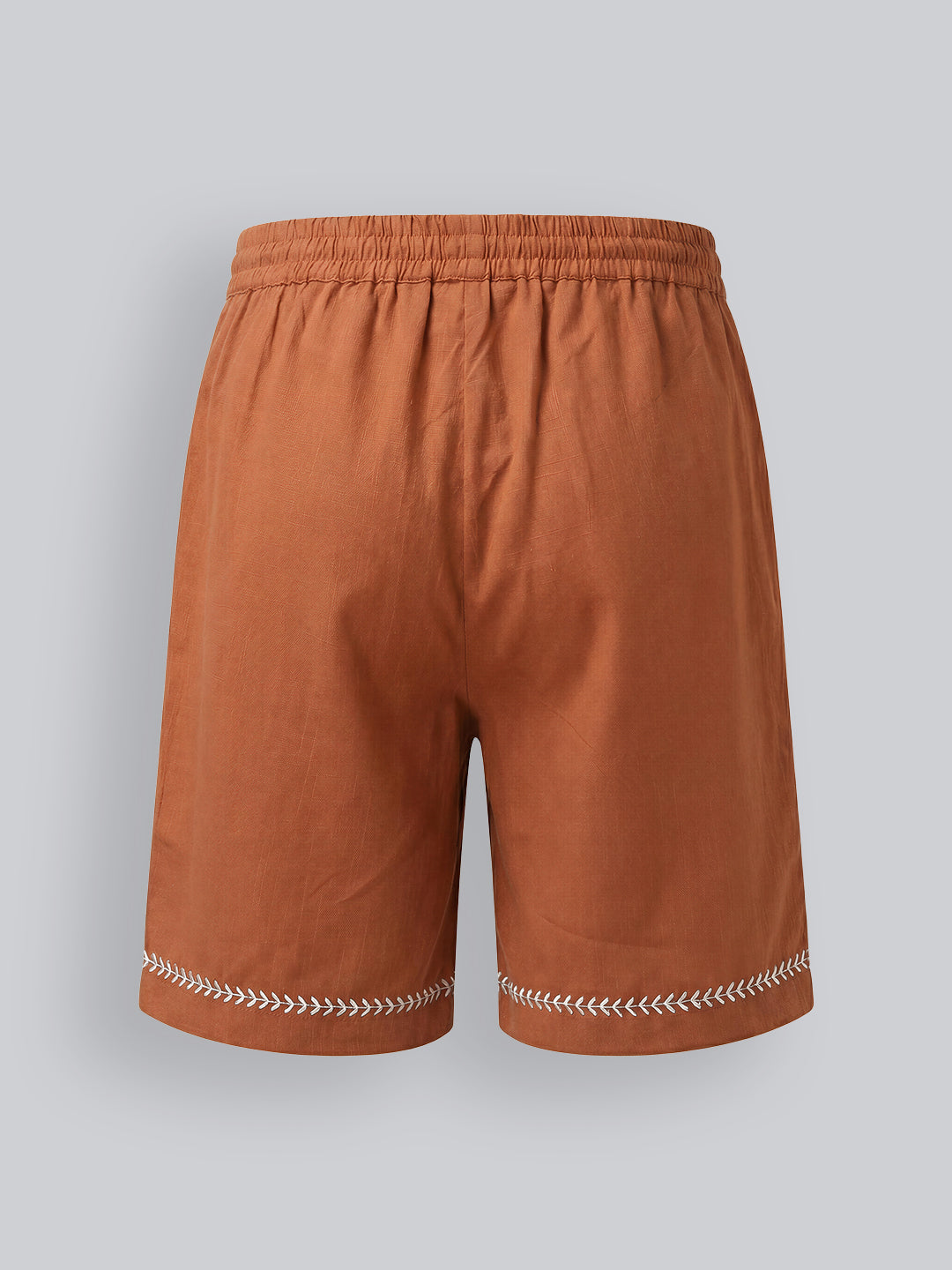 Boys Cotton Embroidered Shorts with Drawstring Waist
