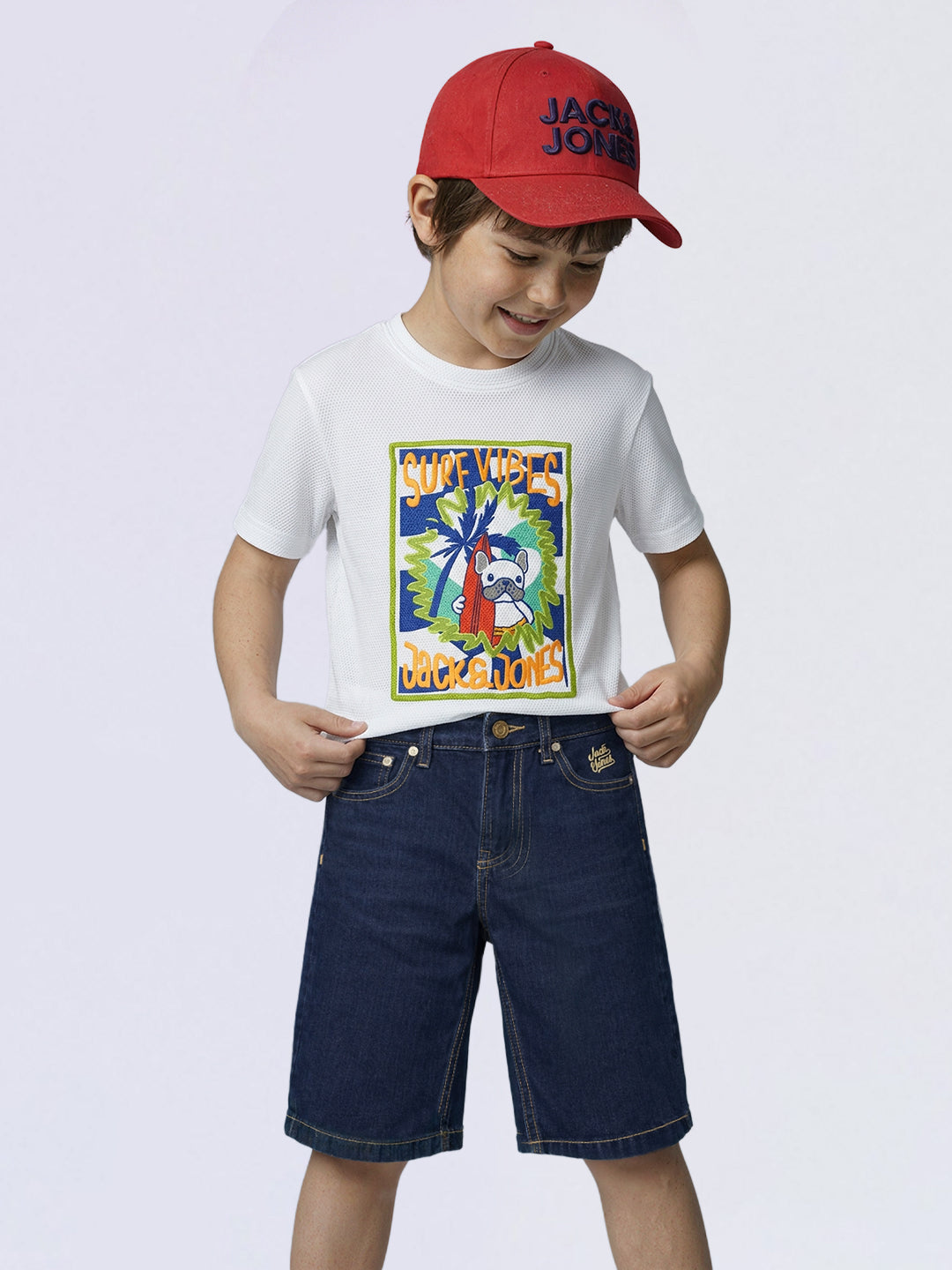 Boys Dark Blue 5 Pocket Denim Casual Shorts