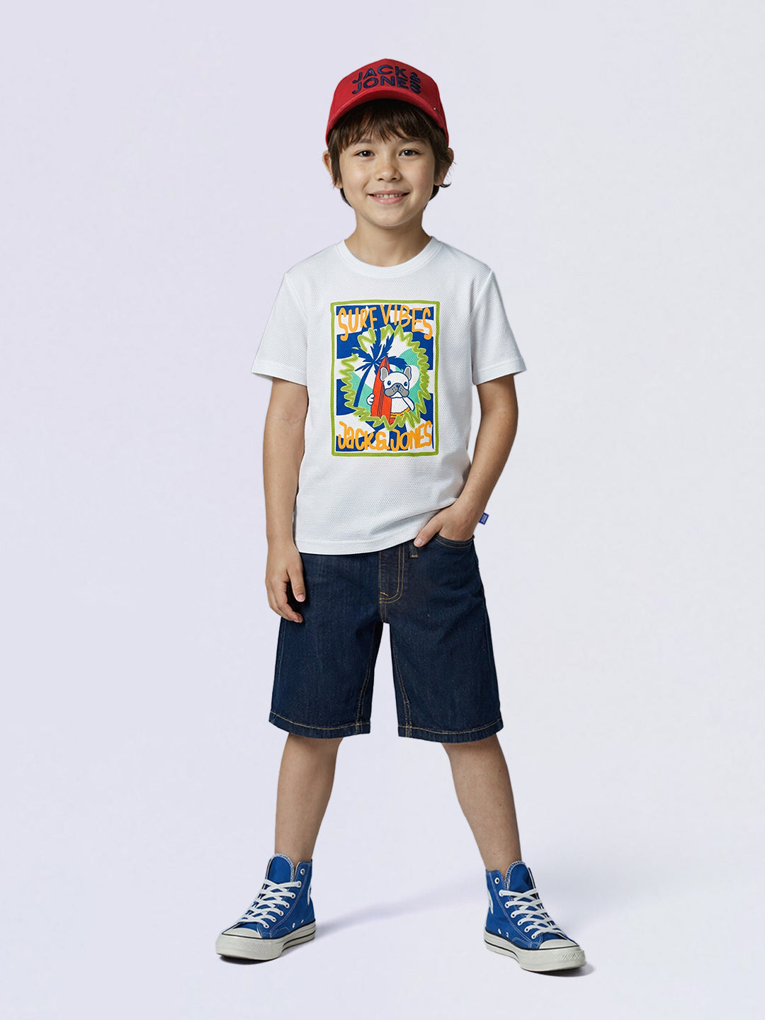 Boys Dark Blue 5 Pocket Denim Casual Shorts