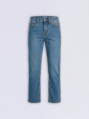 Boys Dark Blue Bootcut 5 Pocket Jeans