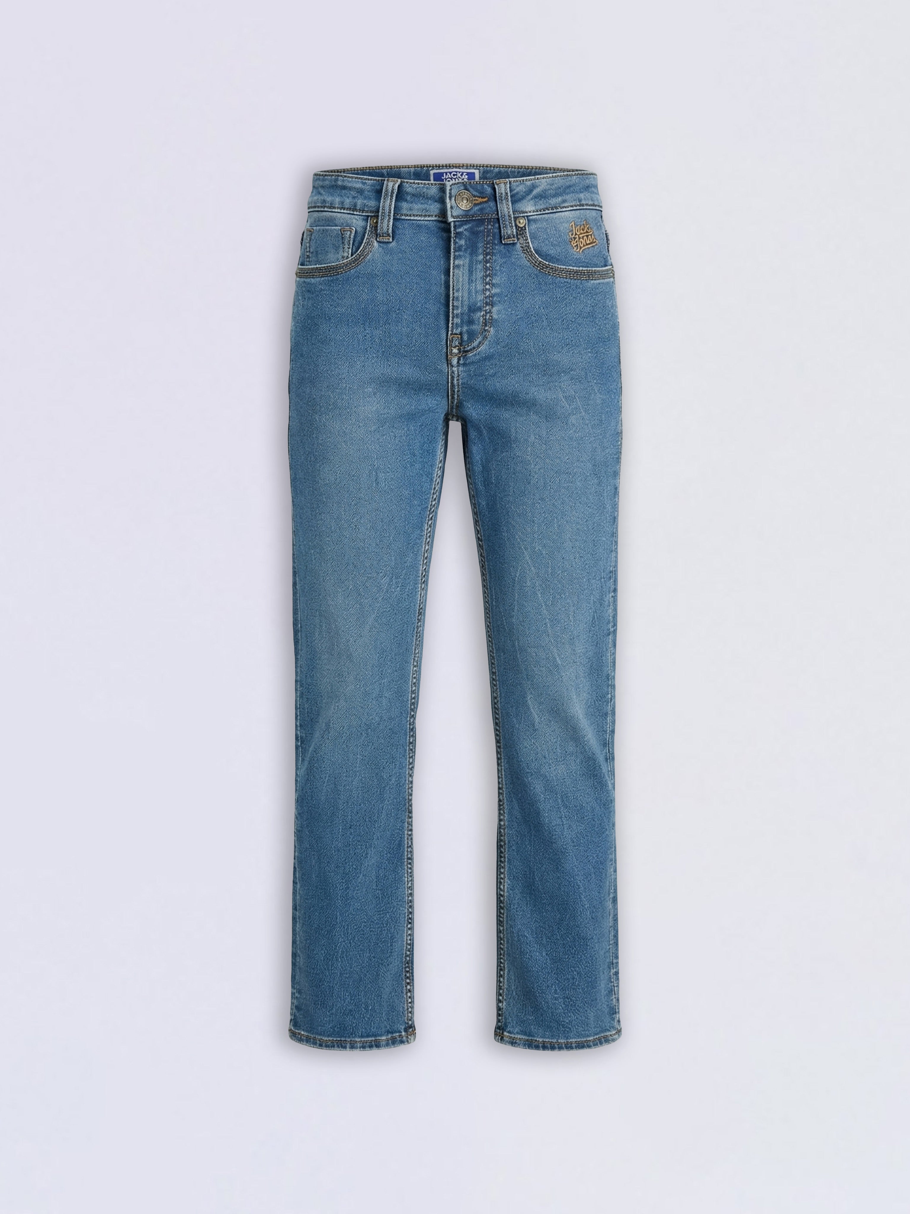 Boys Dark Blue Bootcut 5 Pocket Jeans