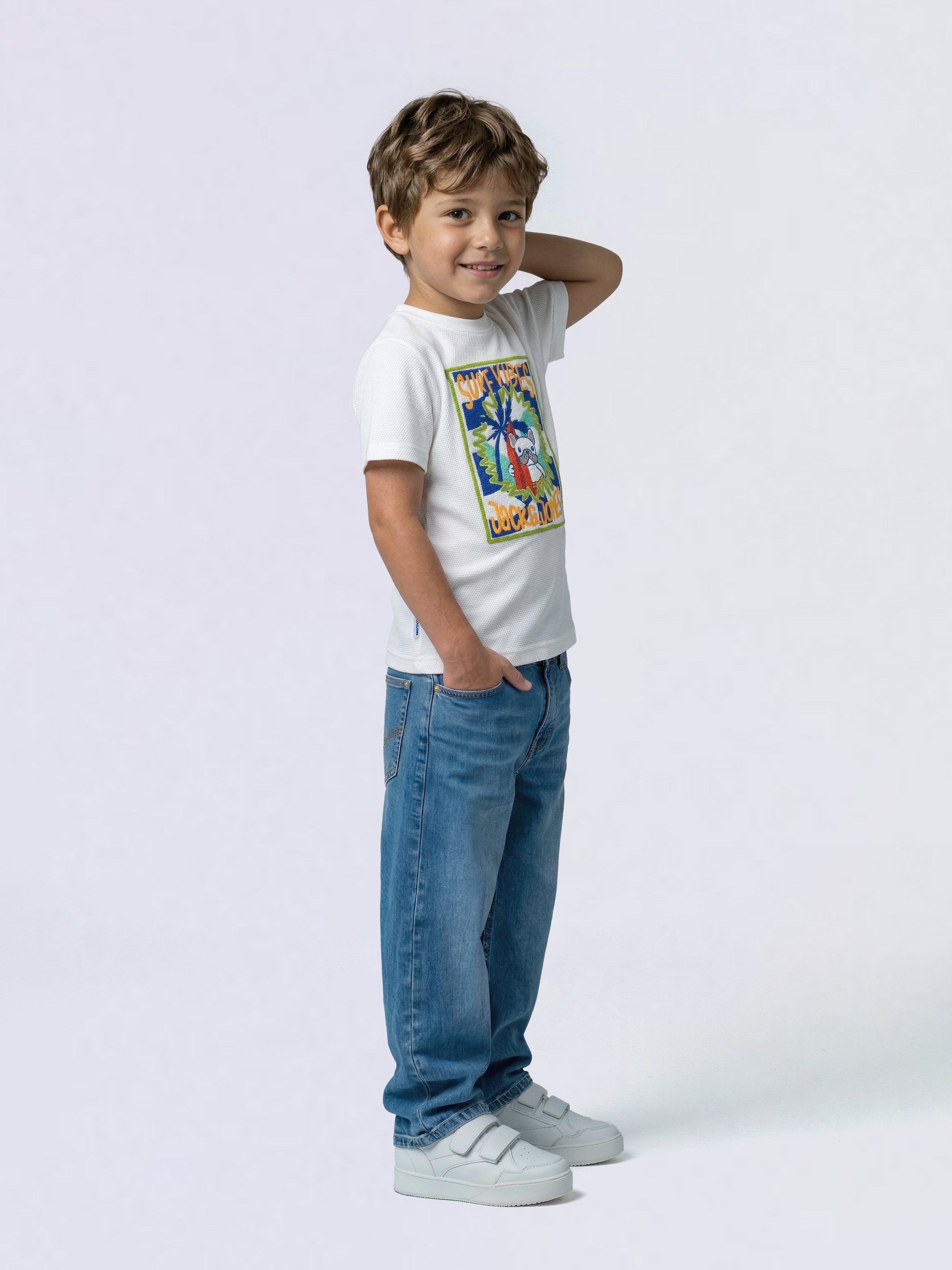 Boys Dark Blue Bootcut 5 Pocket Jeans