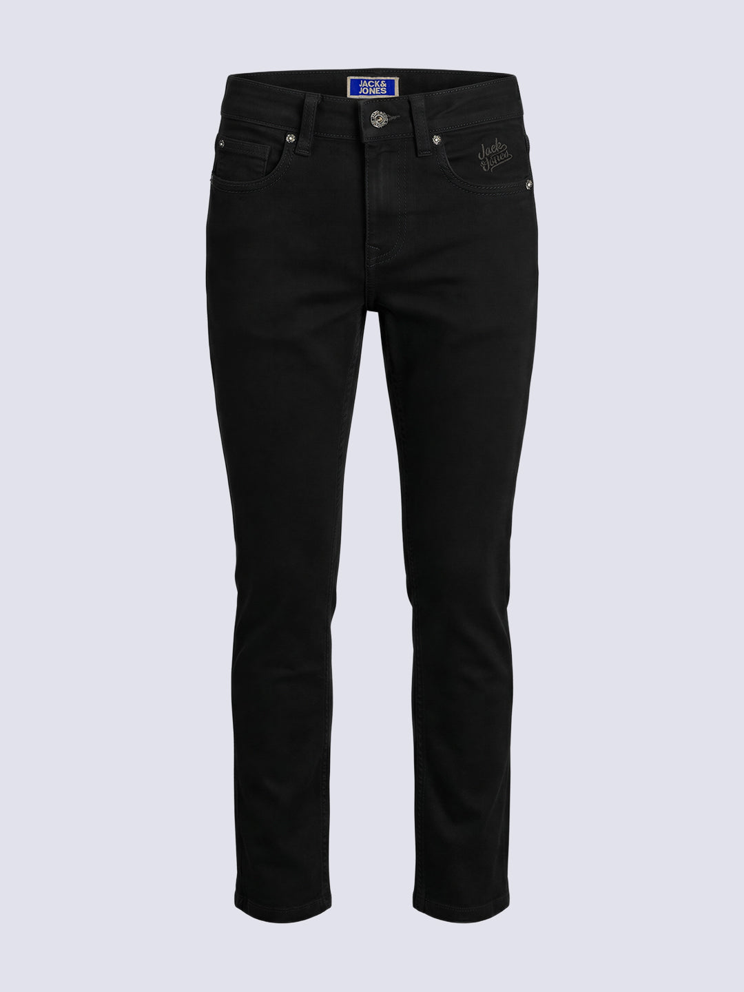 Boys Jet Black Regular Fit Casual Jeans