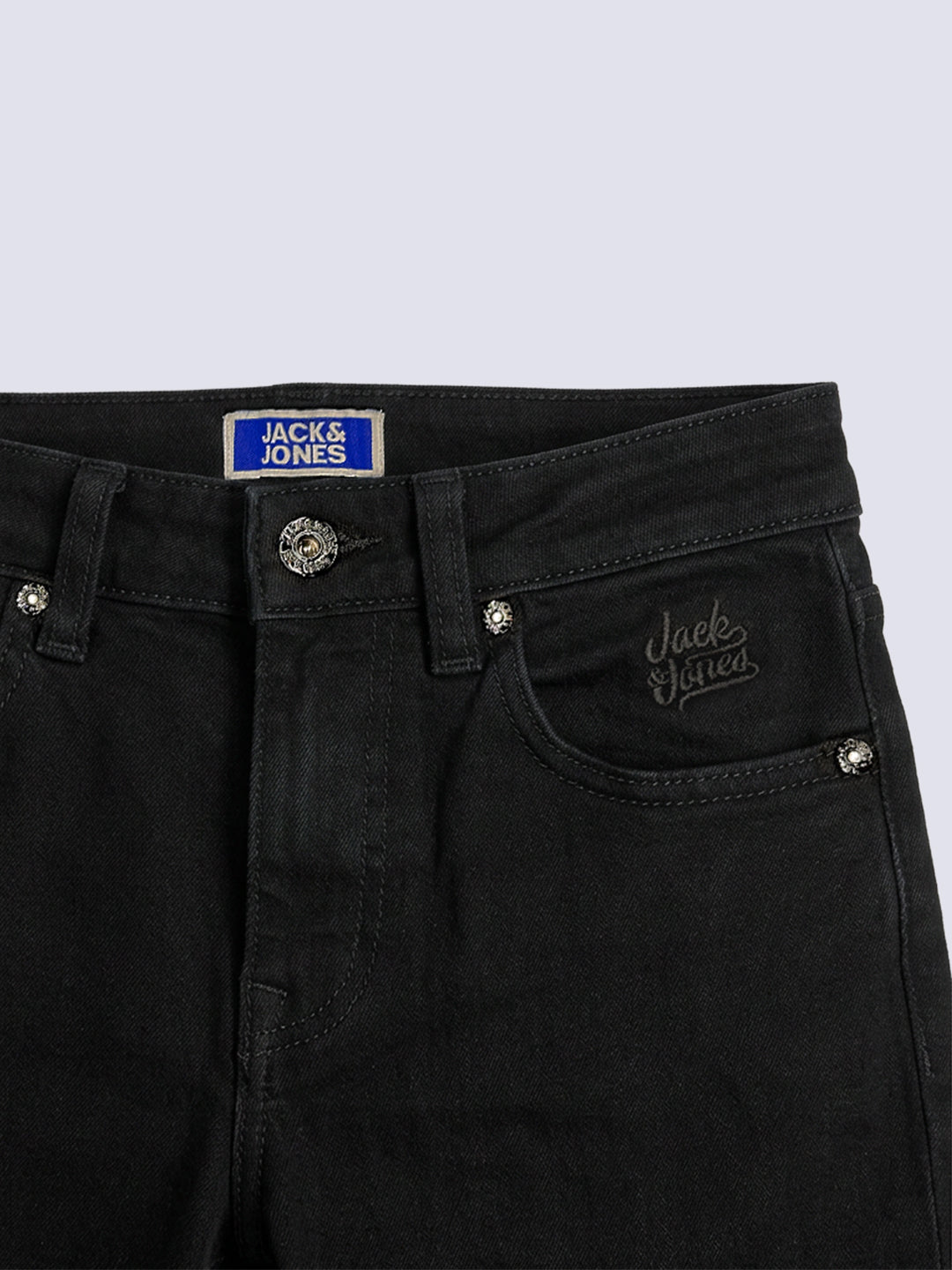 Boys Jet Black Regular Fit Casual Jeans