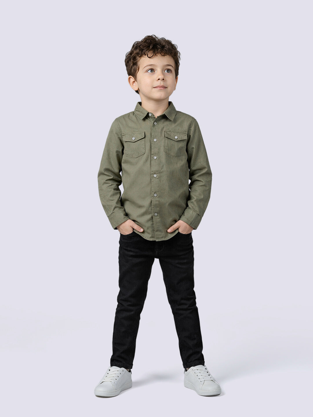 Boys Jet Black Regular Fit Casual Jeans