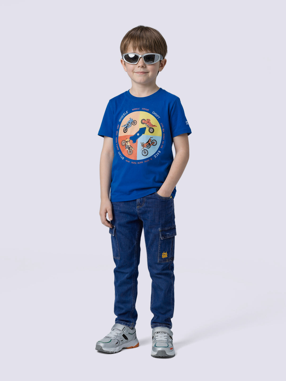 Boys Medium Blue 6 Pocket Regular Fit Jeans