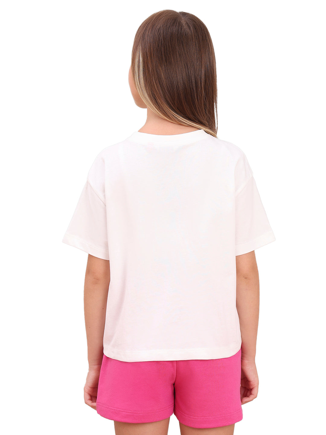 Cloud Dancer Oversized Character Print Cotton T-Shirt for Girls