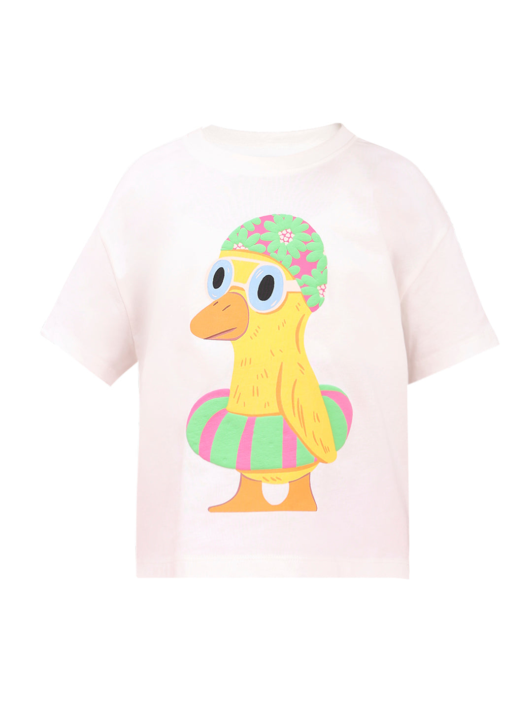 Cloud Dancer Oversized Character Print Cotton T-Shirt for Girls
