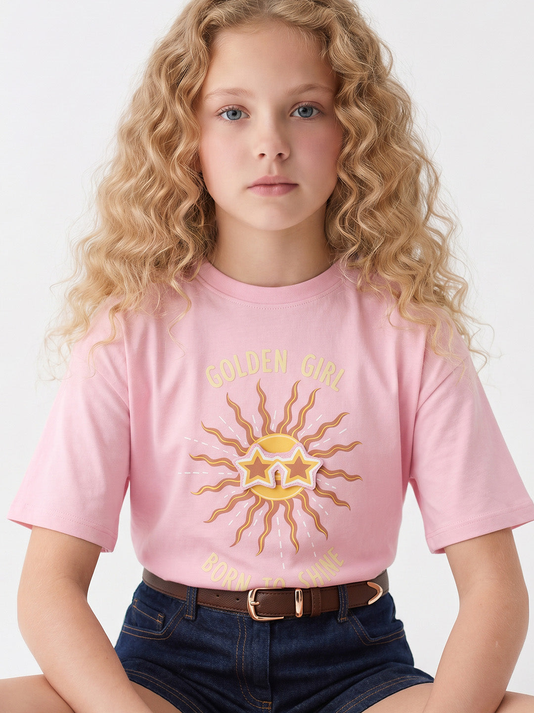 Girls Prism Pink Casual Short Sleeve T-Shirt