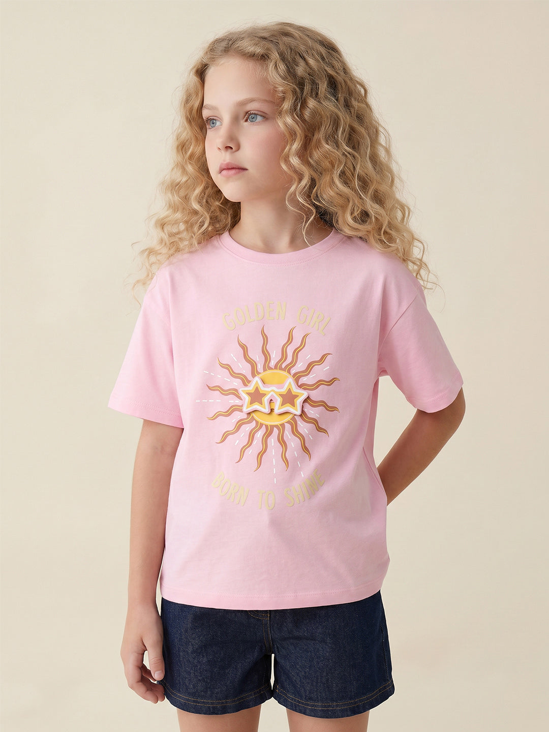 Girls Prism Pink Casual Short Sleeve T-Shirt