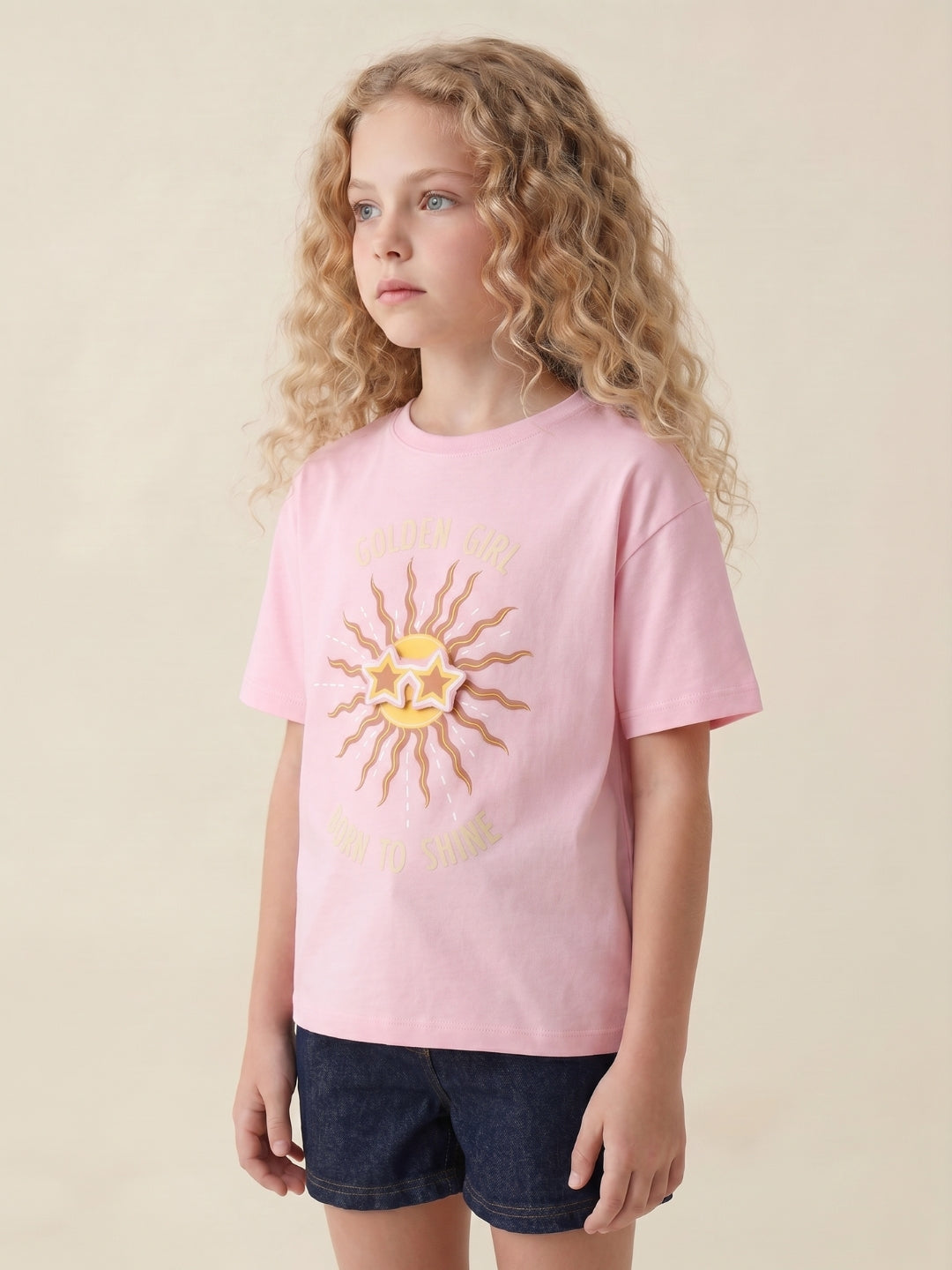 Girls Prism Pink Casual Short Sleeve T-Shirt