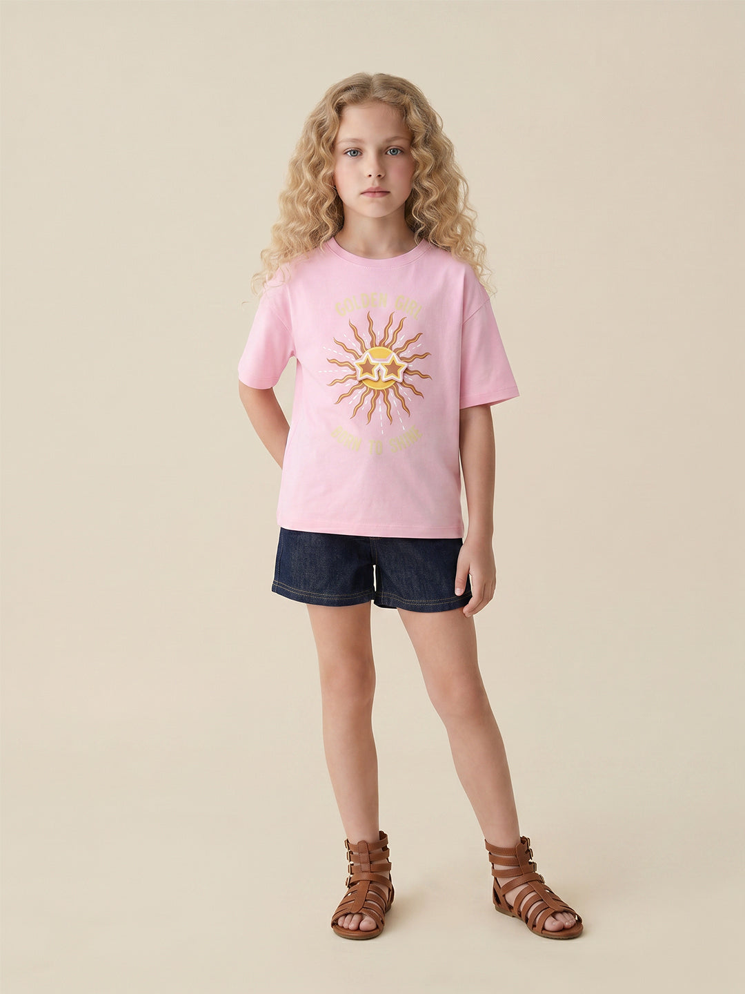 Girls Prism Pink Casual Short Sleeve T-Shirt