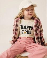 Girls Ecru Casual Short Sleeve T-Shirt
