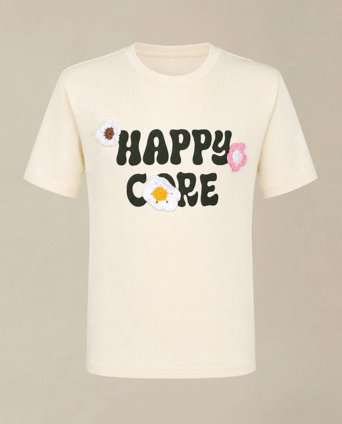 Girls Ecru Casual Short Sleeve T-Shirt