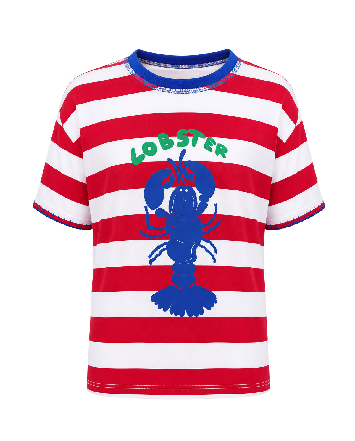 Girls Flame Scarlet Striped Regular-Fit Cotton T-Shirt
