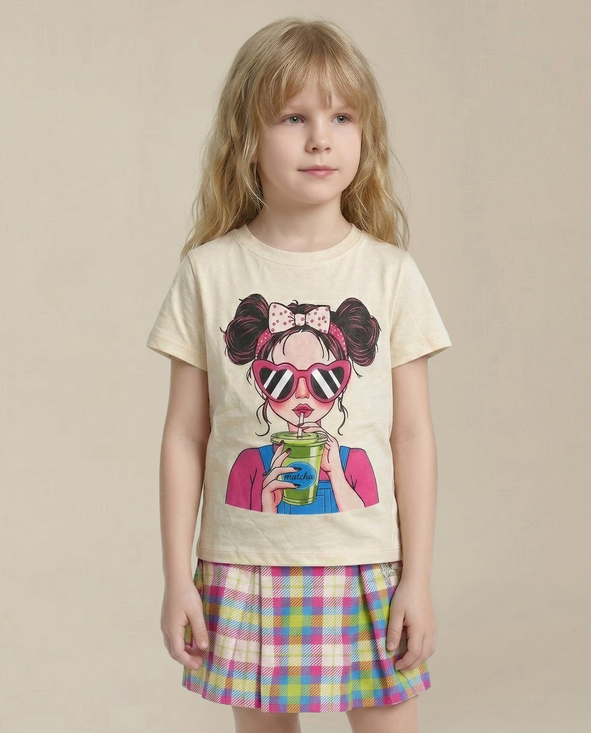 Girls Beige True Fit Casual T-Shirt