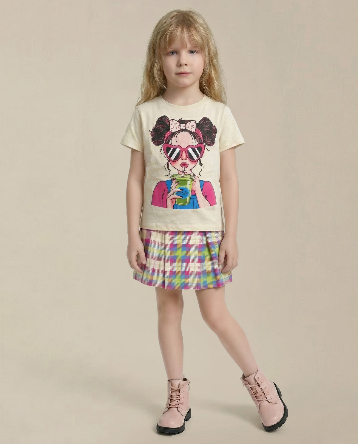 Girls Beige True Fit Casual T-Shirt