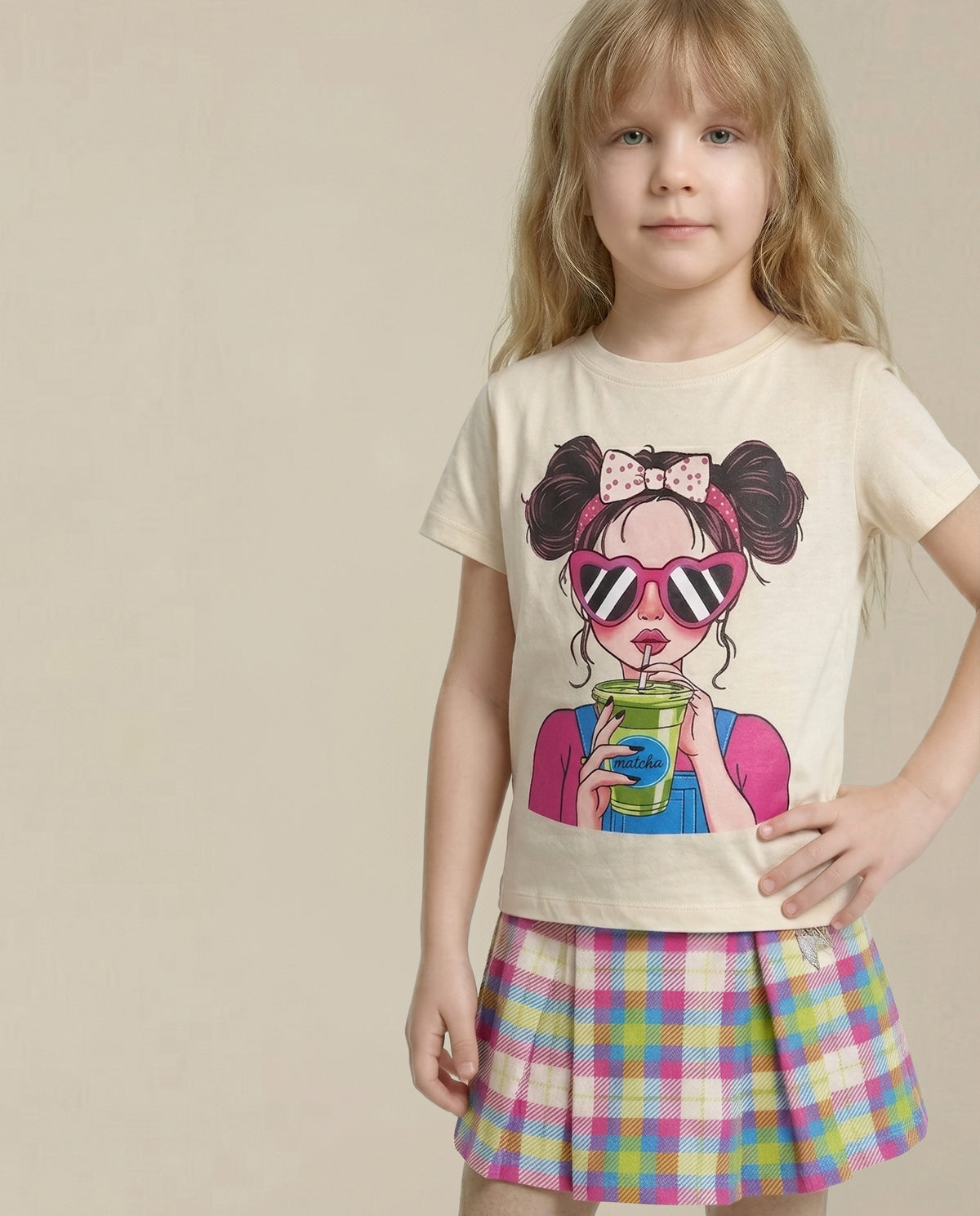 Girls Beige True Fit Casual T-Shirt