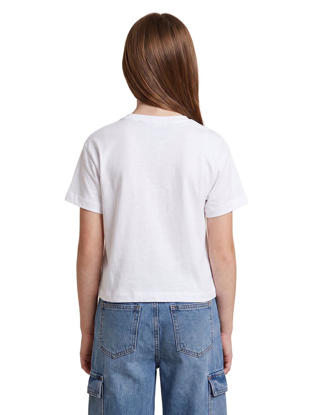 Girls Turtle White Printed Regular Fit T-Shirt