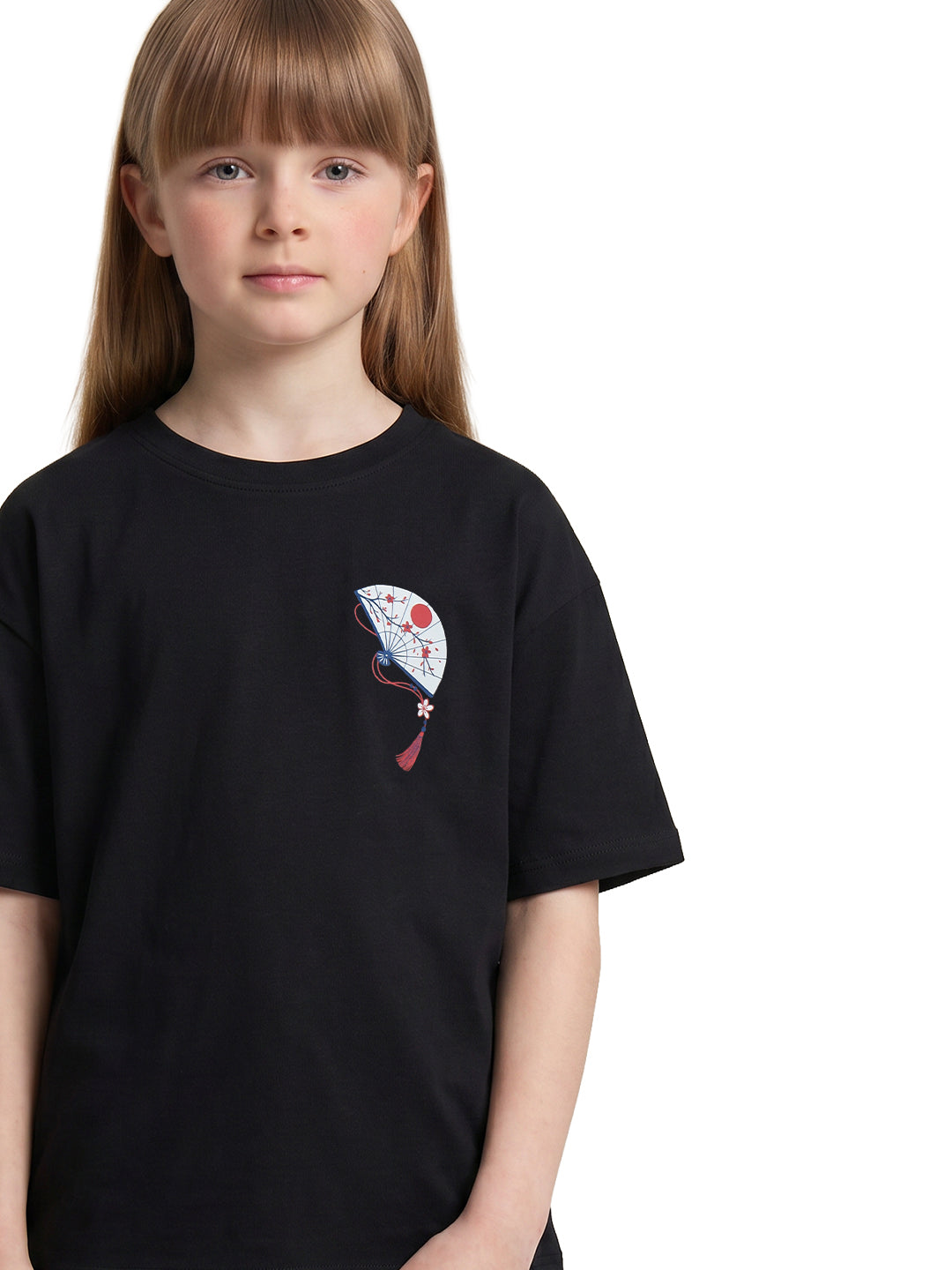 Girls Tokyo Roomy Black Printed Regular Fit T-Shirt