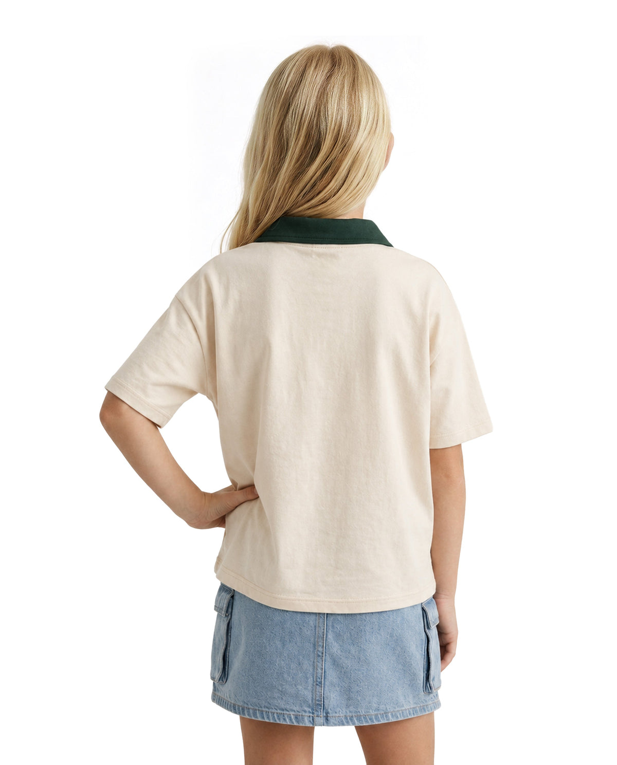 Girls Girl Club Beige Printed Regular Fit T-Shirt