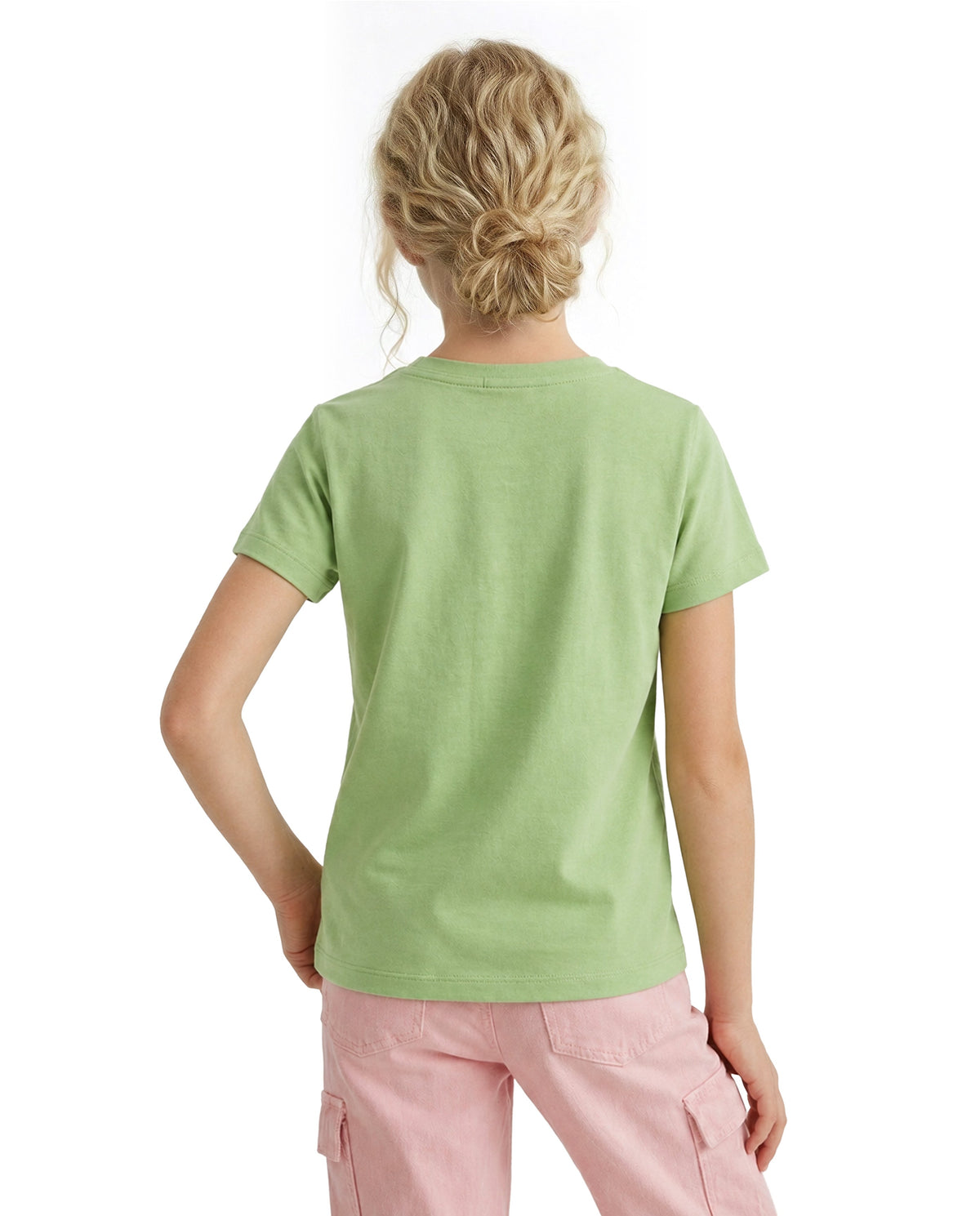 Girls Bloom Truefit Green Floral Print Regular Fit T-Shirt