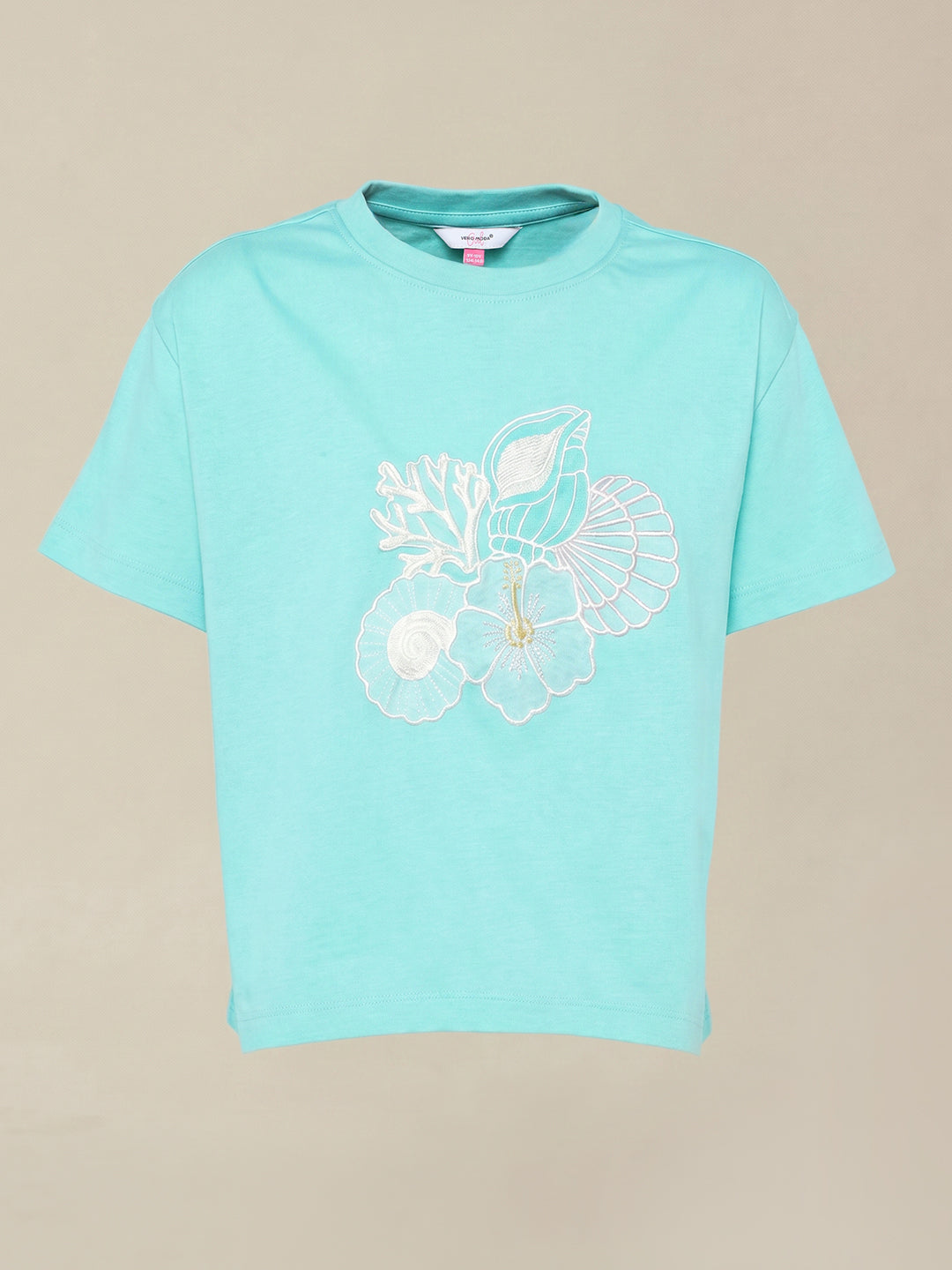 Girls Pool Blue Minibox Casual T-Shirt