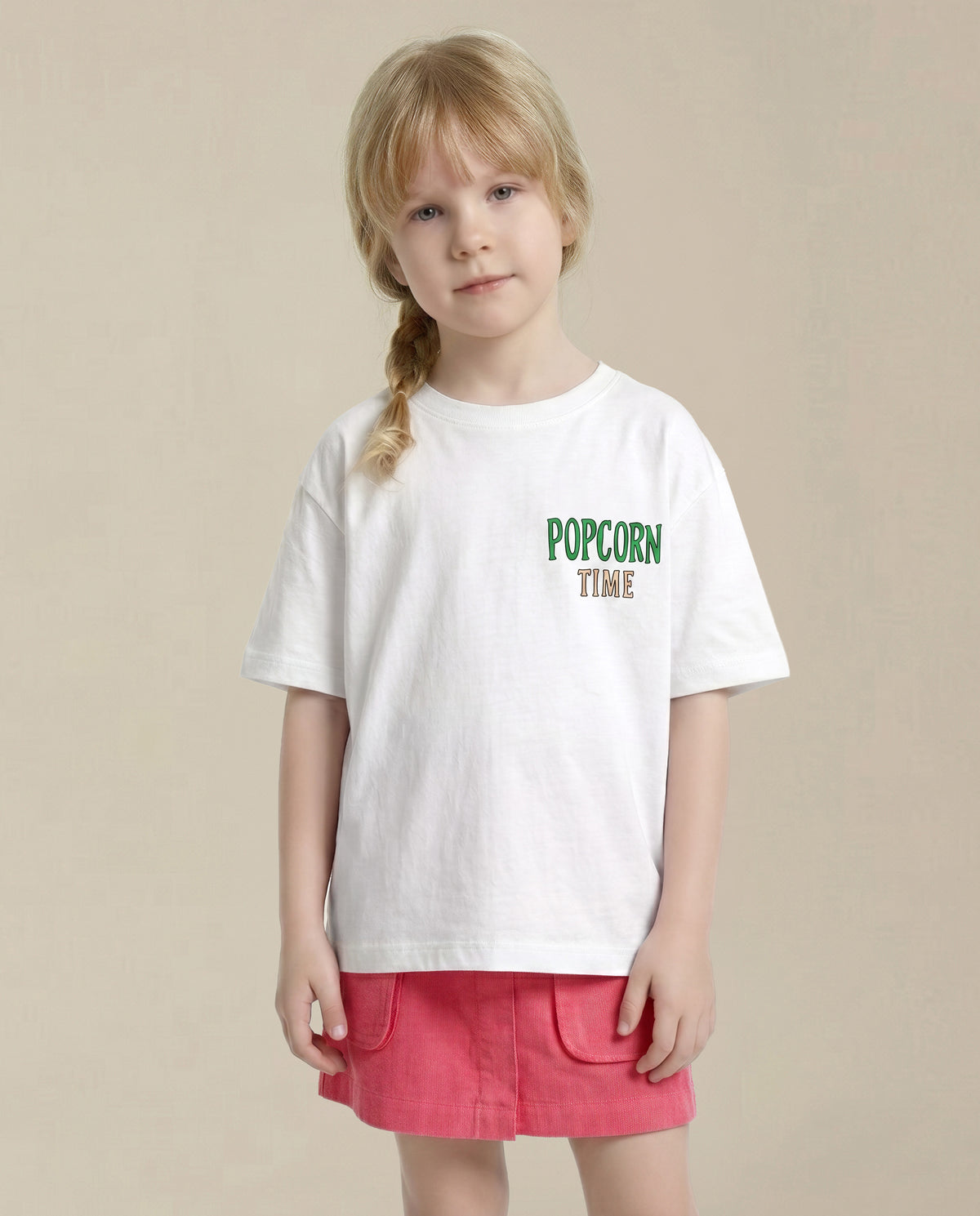 Girls Cloud Dancer Roomy Fit Casual T-Shirt