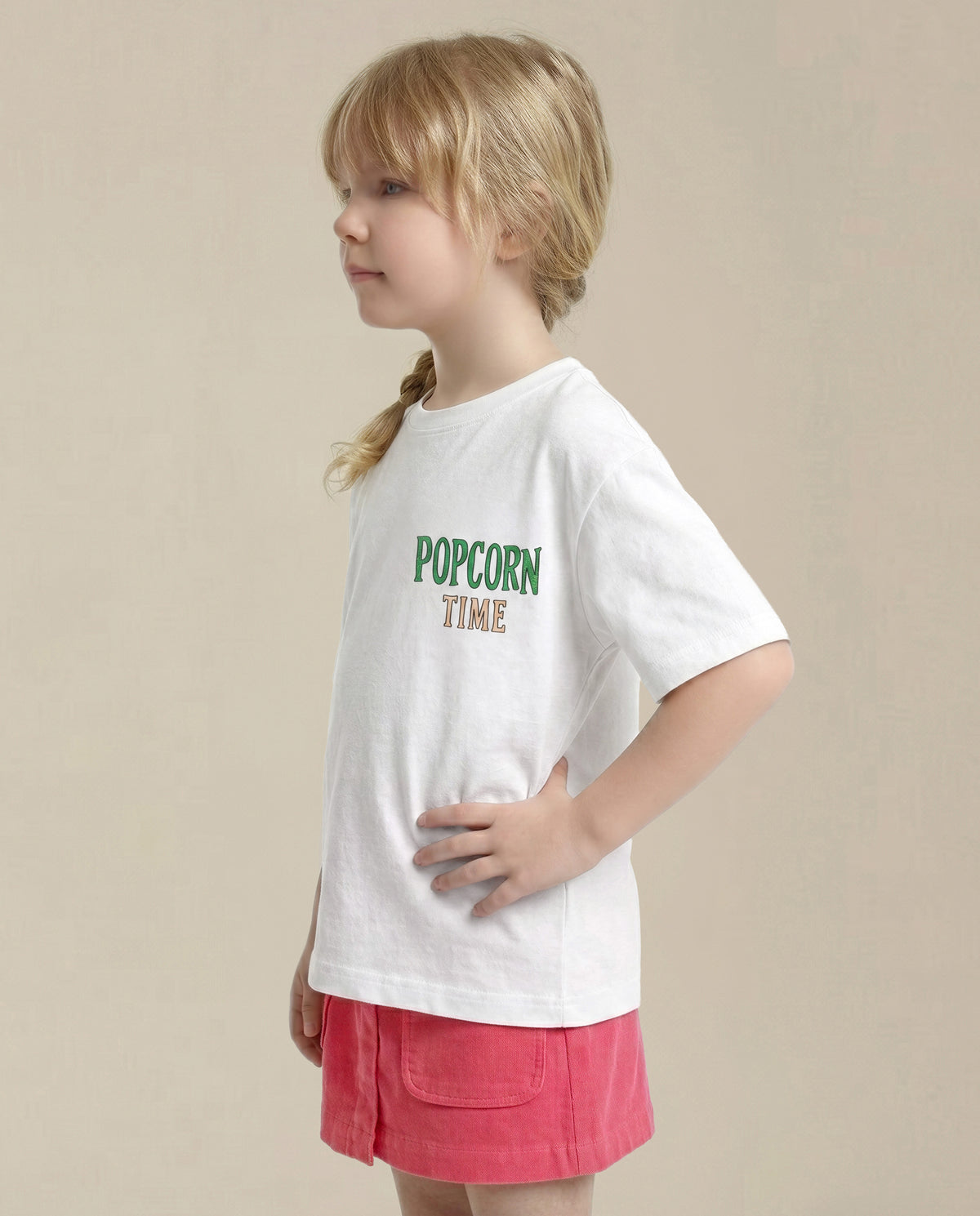 Girls Cloud Dancer Roomy Fit Casual T-Shirt
