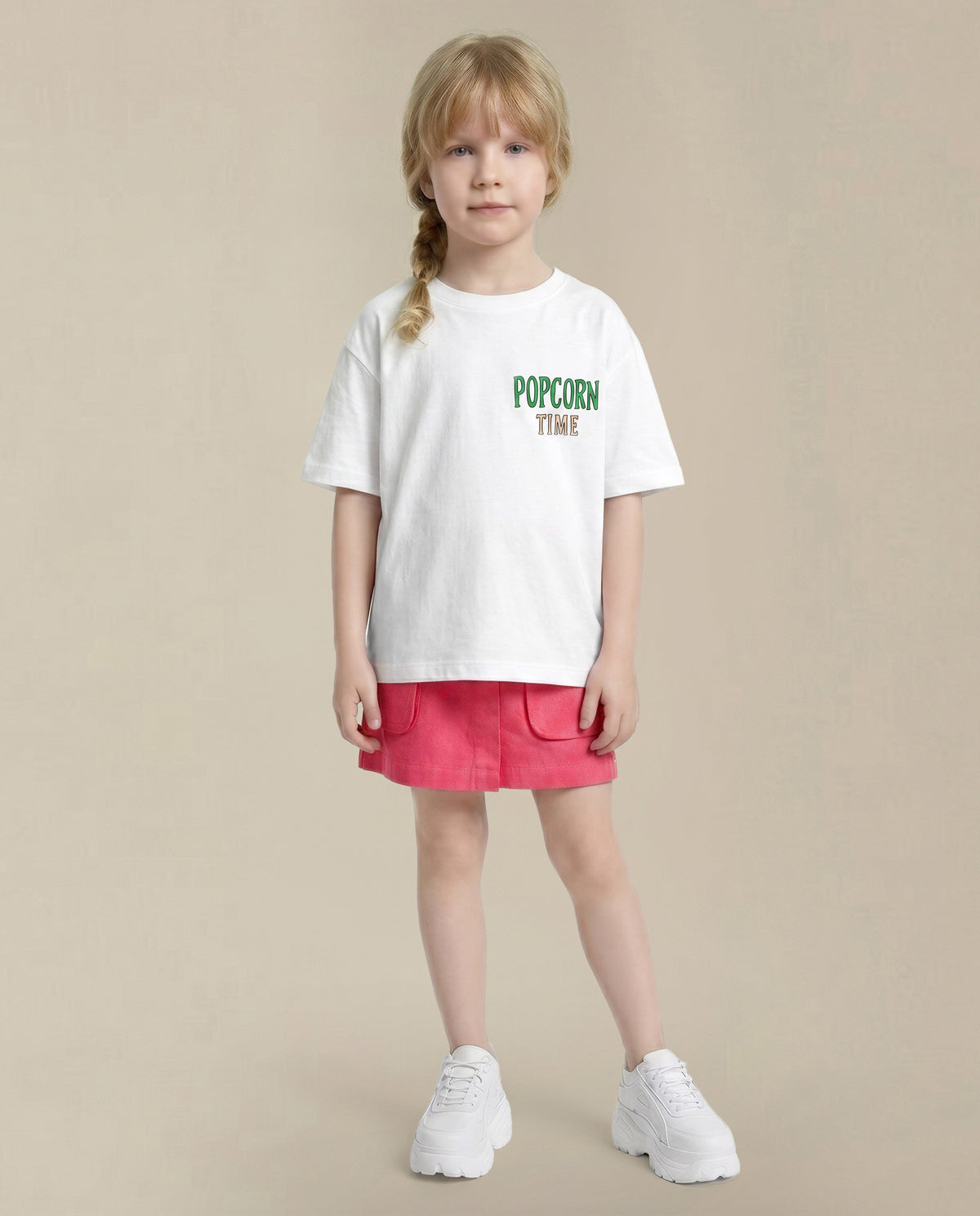 Girls Cloud Dancer Roomy Fit Casual T-Shirt