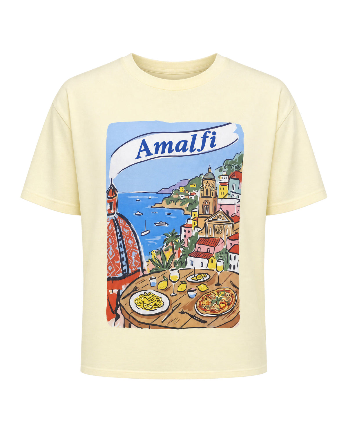 Girls Amalfi Yellow Printed Regular Fit T-Shirt