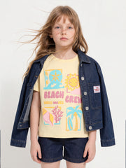Girls Pale Banana Roomy Fit Casual T-Shirt