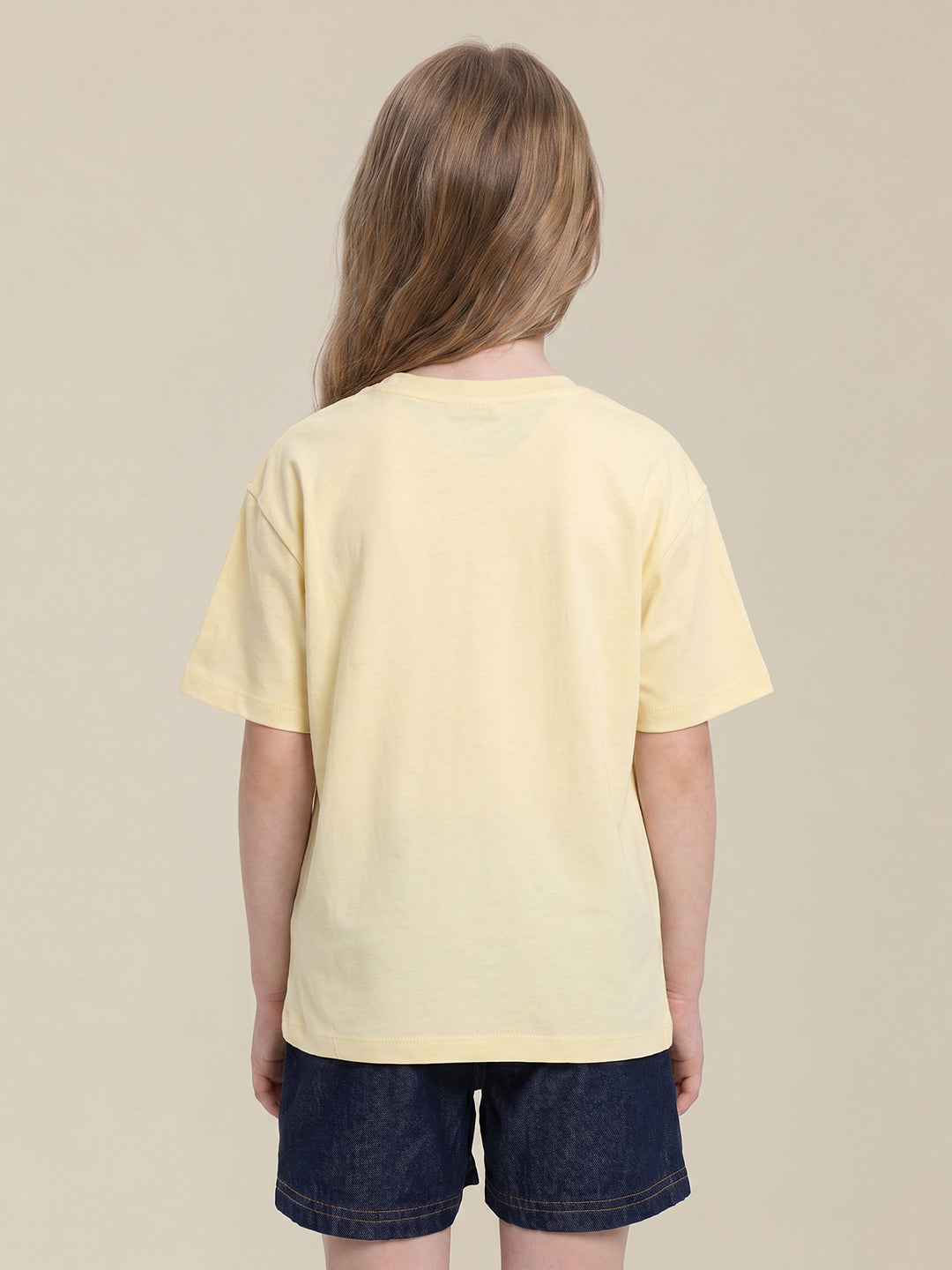 Girls Pale Banana Roomy Fit Casual T-Shirt