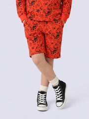 Jack & Jones Jr. Sponge Doodle Shorts Tangerine Tango