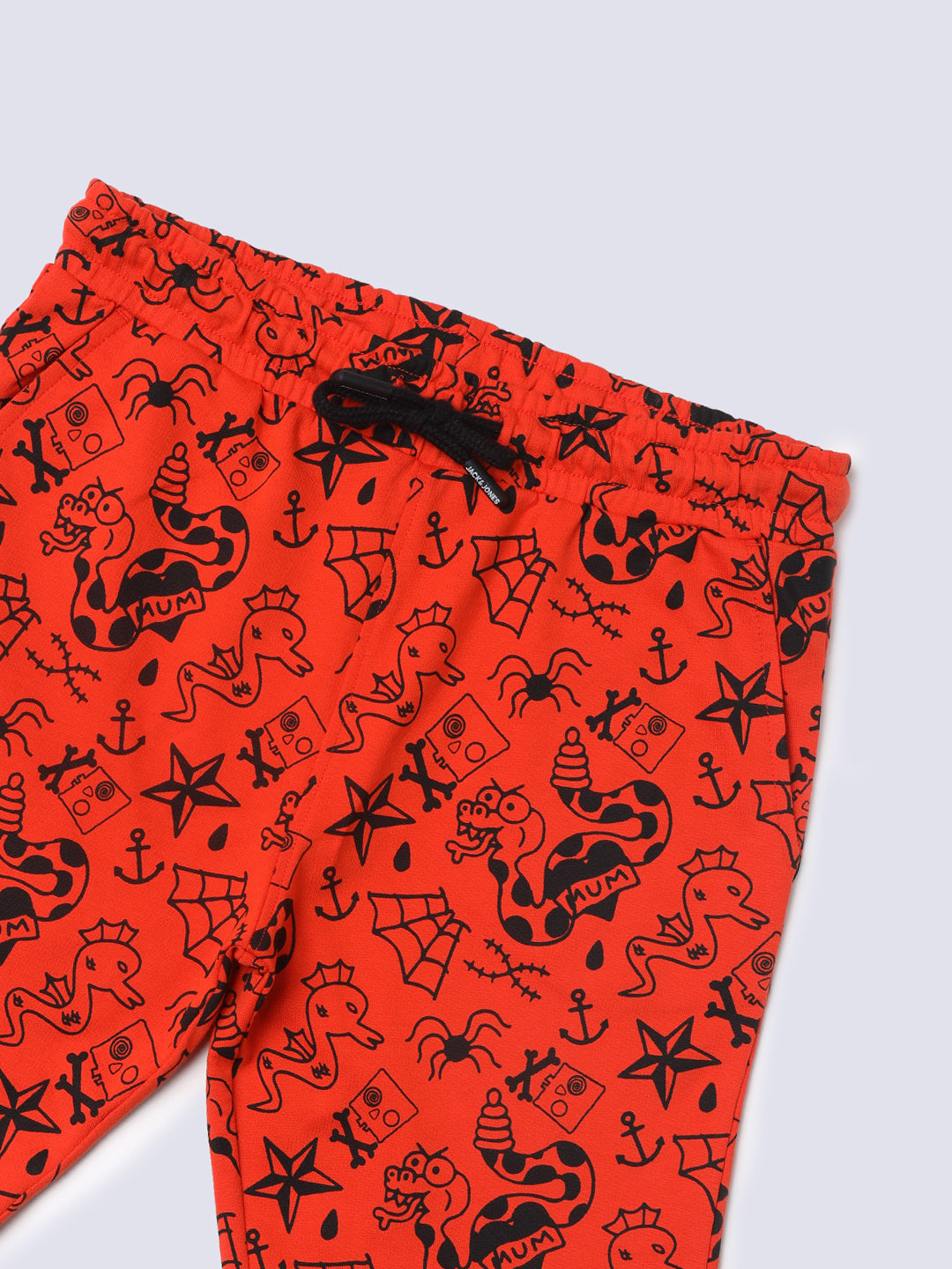 Jack & Jones Jr. Sponge Doodle Shorts Tangerine Tango