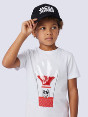 AIRBALLOON White Printed Cotton T-Shirt for Boys